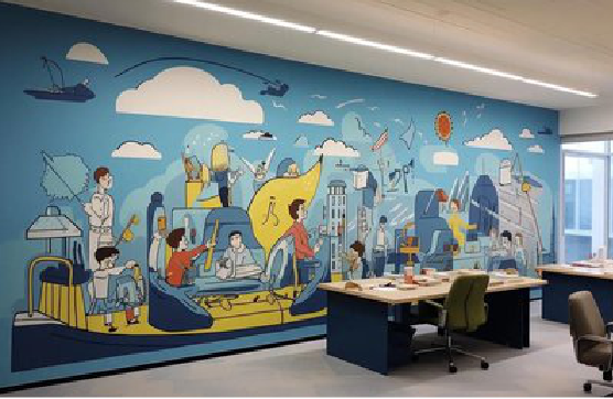 武夷山办公室墙绘的特点。