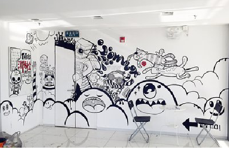 武夷山手绘墙并非传统涂鸦。